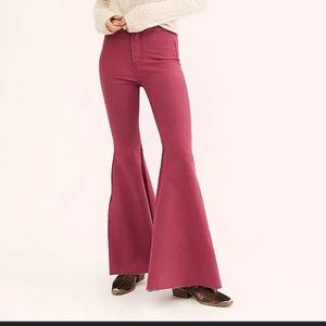Free People Just Float On Bell Bottom Jeans Berry